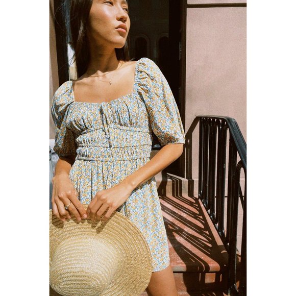 Faithfull the Brand Sylvie Mini Dress Sabinosa Floral Print in Luxe Rayon Fabric - Picture 6 of 7